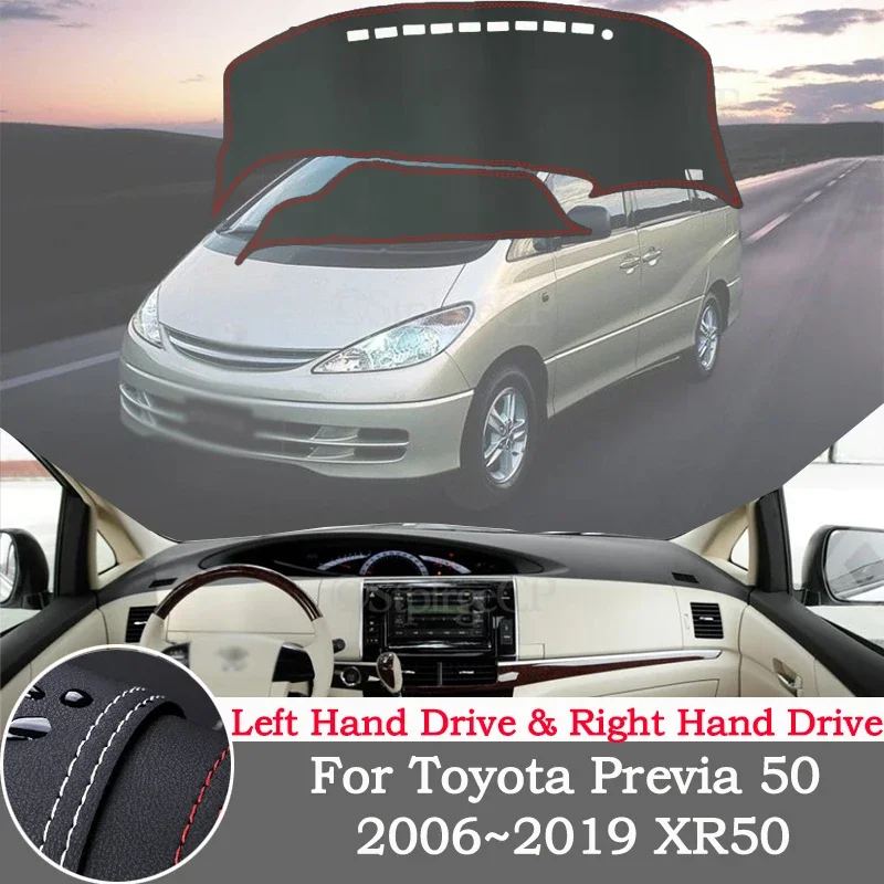 

High-quality leather instrument panel protection pad and light-proof pad for Toyota Previa 50 2006~2019 XR50 car accessories