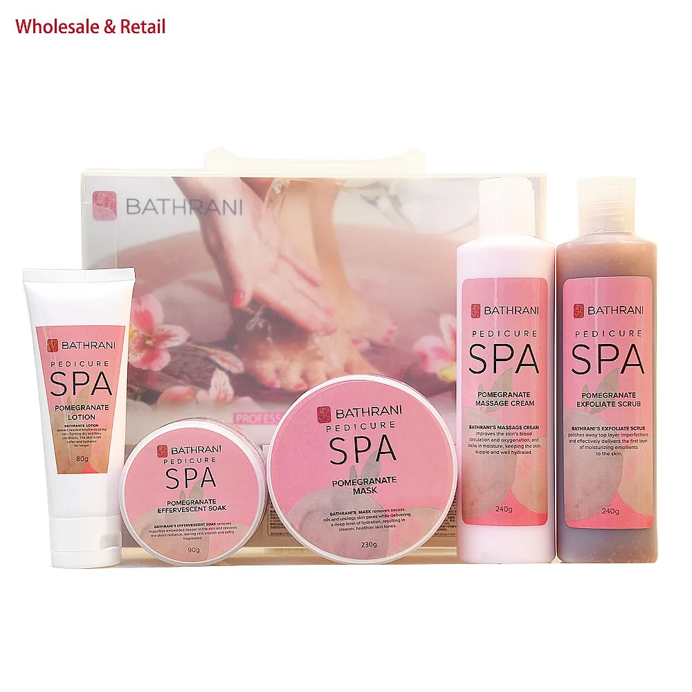 Spa Pedicure Kit 5-Step Foot Skin Care System Gold Luxury Detox Pedi Box for Salons
