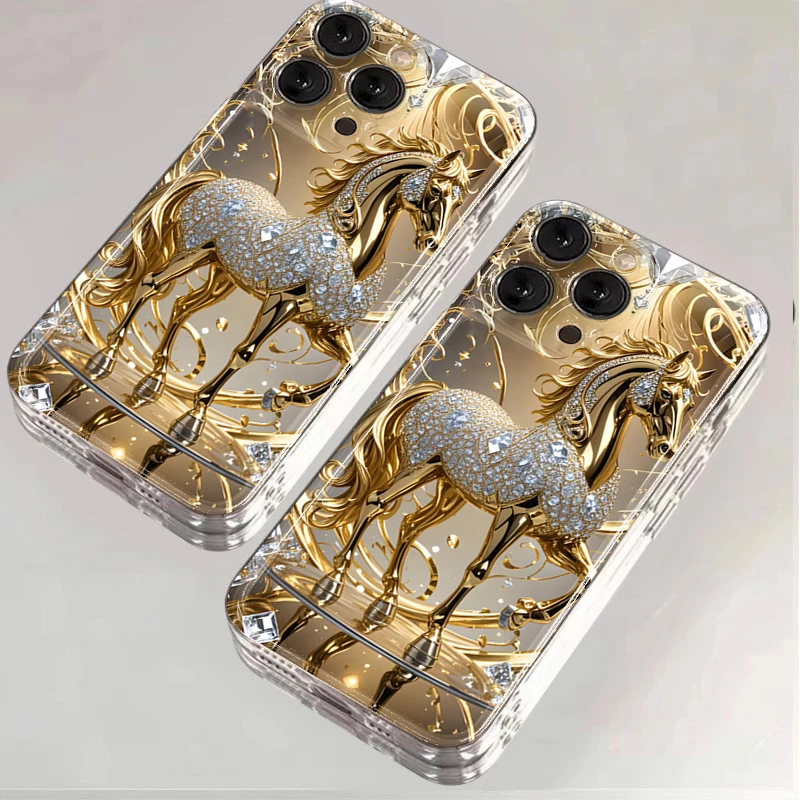Capa de Silicone Dourada com D - Phone Cases Horse avaliação e preço