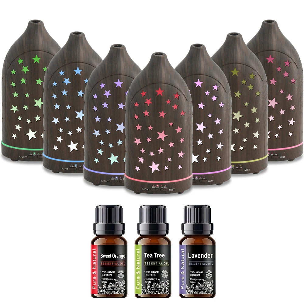 

Star Hollow Diffuser 7 Color LED Lights, Ultra-Quiet Mist, Child-Safe Design, Perfect for Bedroom, Yoga, or Workspace