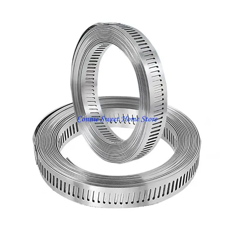 LXAF Metal Steel Hose Clamp Assortment Kits Metal Strap with 5 Fasteners