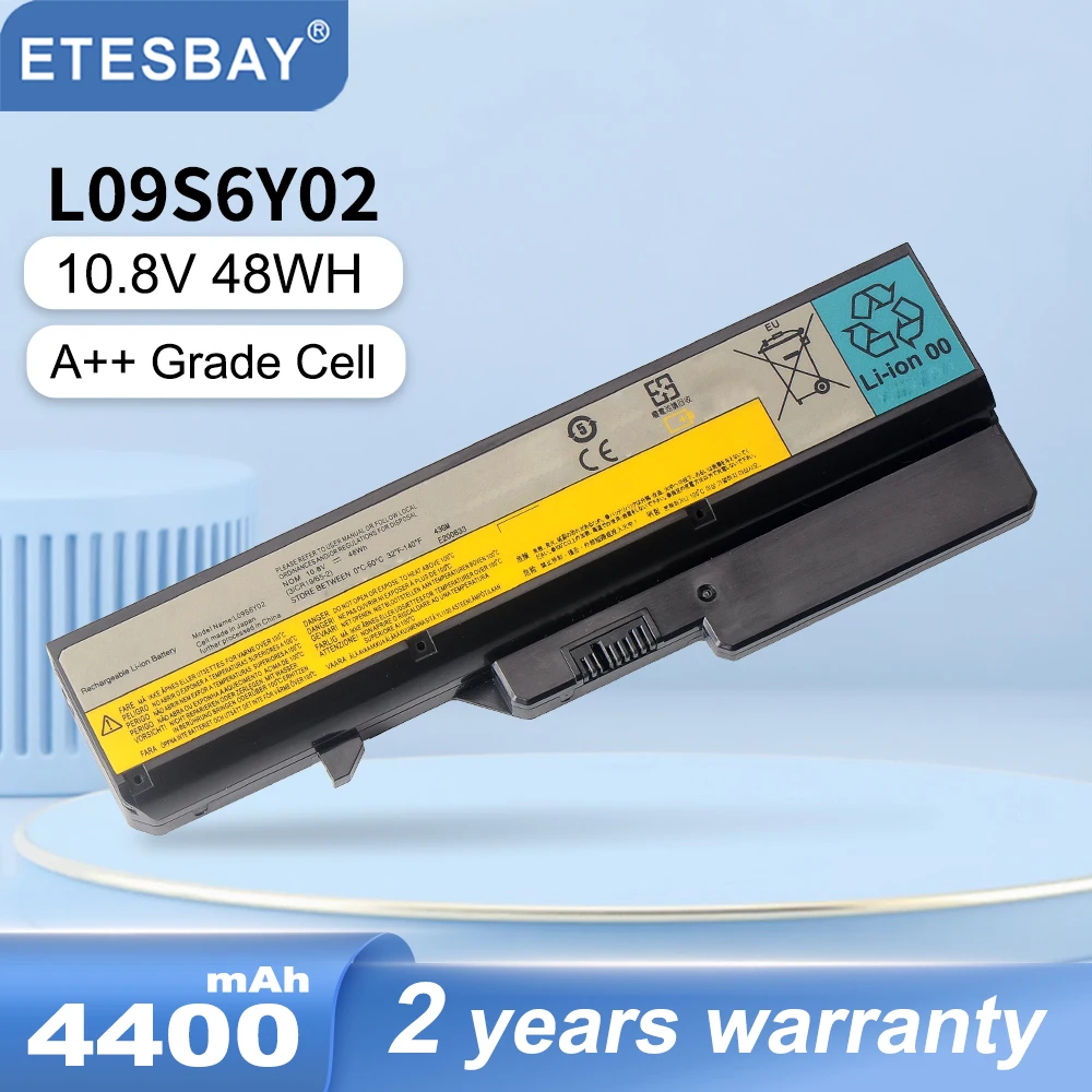 ETESBAY L09S6Y02 48WH Laptop Battery for Lenovo IdeaPad G460 G470 G570 G560 V360 V370 V470 Z460 Z465 B470 B570 L09L6Y02 4400mAh