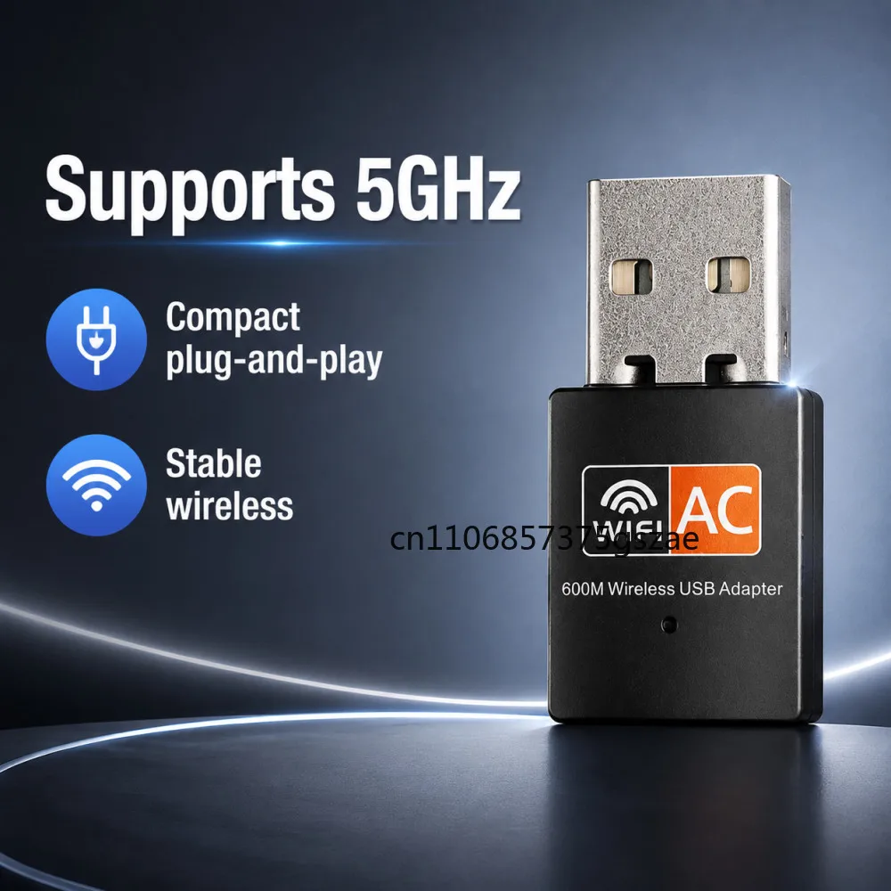 2.4GHz+5GHz 600mbps USB Wifi Dongle Wireless Network Card Dual Band Wireless USB Wi-Fi Adapter Wifi Receiver PC Network Card