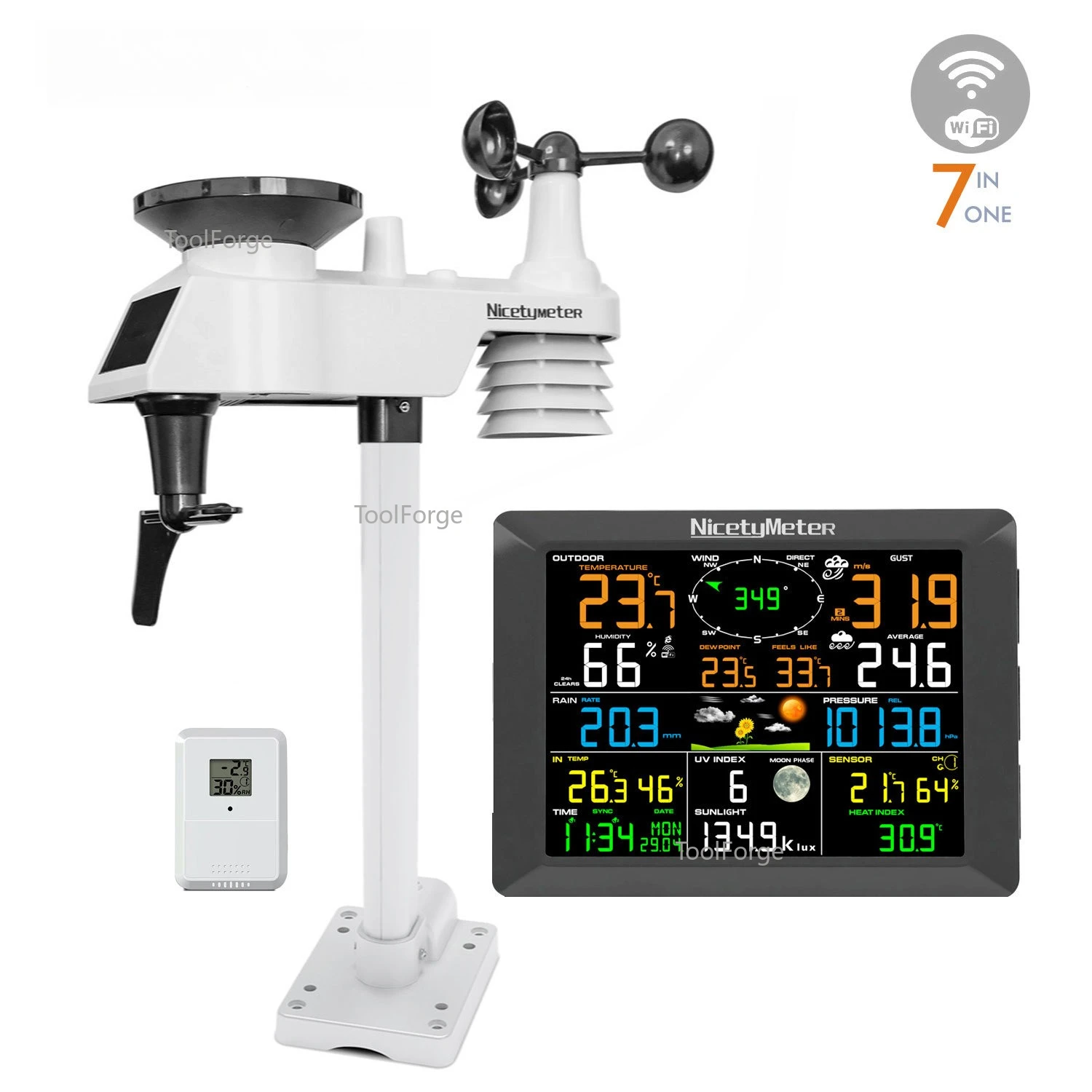 Numerical Accuracy Humidity Real-time Weather Forecast Wind Speed Rainfall Air Pressure Illuminance Multi-channel Temperature