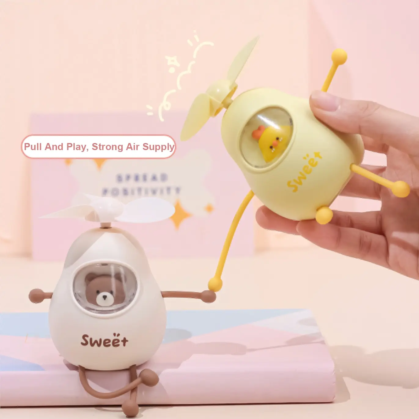 1 pz romanzo Fan Toy creativo arti estensibili supporto per telefono particolare ricarica USB Mini ventilatore a colori casuali