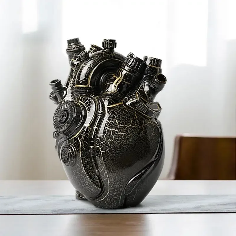 

Heart Vase Anatomical Heart Flowerpot Dried Flower Container Planter Resin Medical Heart Flower Vase Home Decor Creative