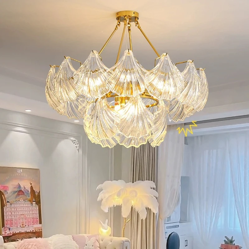 Postmodern luxury crystal chandelier simple and creative living room lamp atmospheric designer dining room bedroom pendant lamp