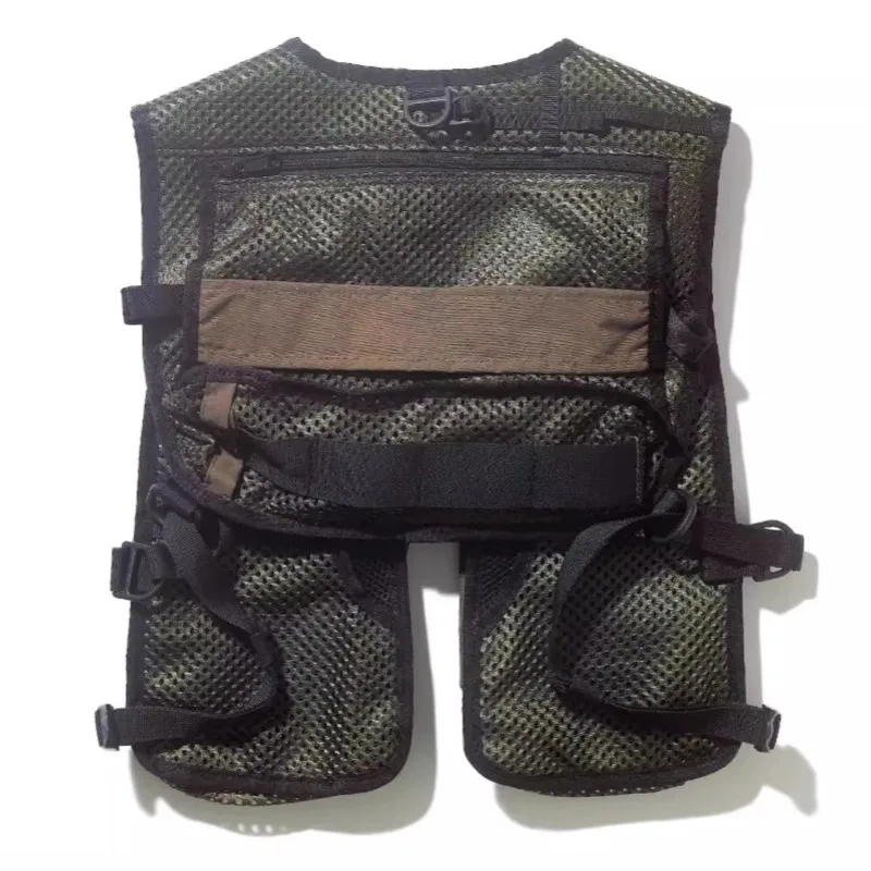 Multi-pocket tactical spliced vest, waistcoat, men's and women's camping and fishing multi-functional jacket