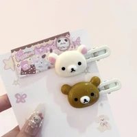 Cute Bear Hairpins Set Preppy Headdress Plastic Hair Sweet Accessories Friend Gifts 3