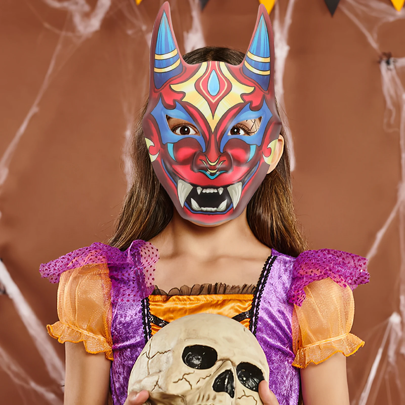 

Japanese Ghost for Halloween Cosplay Reusable Party Masks Decorative Japanese Cosplay Mask Stage Props Accessories Man