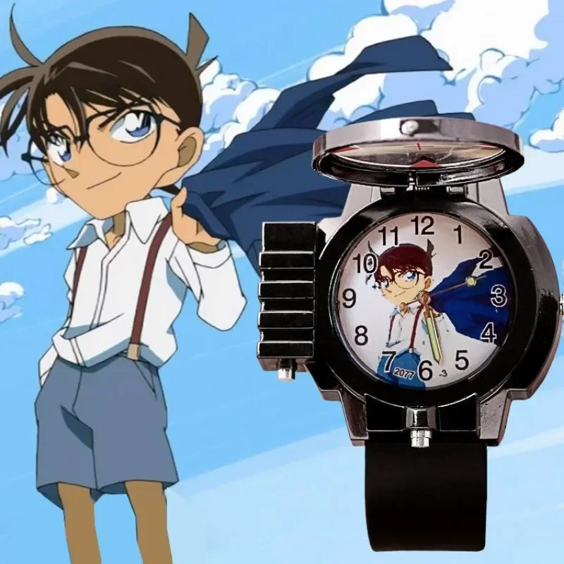 Detective Conan Children\'s Laser Watch Cute Cartoon Fashion Boys and Girls Electronic Watch Anime Peripheral Conan Laser Watch