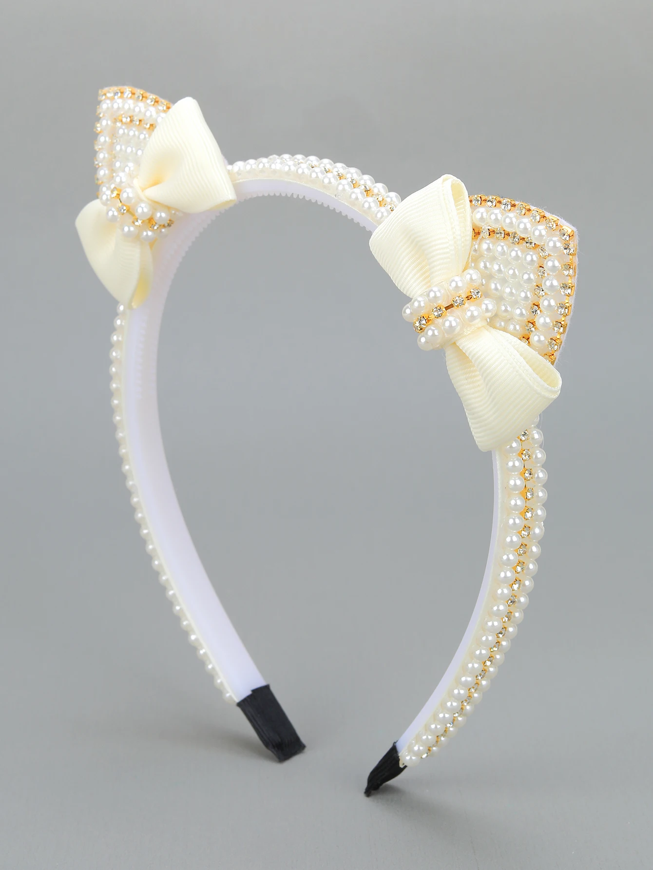 1PC Elegant Cat Ear Pearl Hairbands Fashion Women's Rhinestone Headband Hair Hoop Hair Bands for Girls Hair Accessories image 2