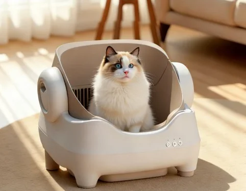 

Умный полностью автоматический лоток для кошек - 11 л, с открытым верхом, защита от брызг, электрическая самоочистка и простота в уходе