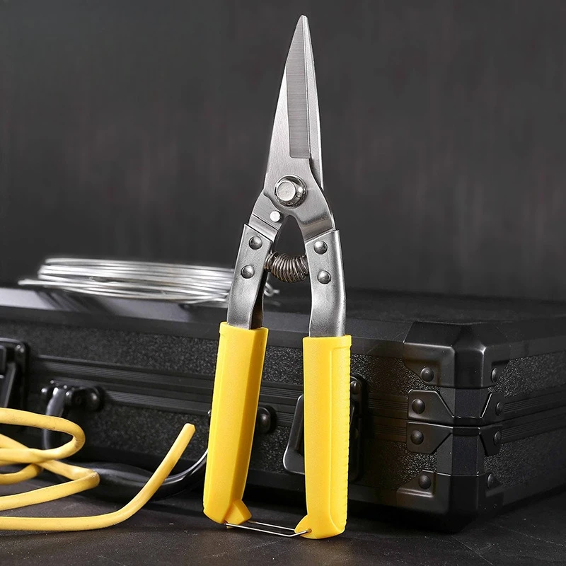

Industrial Multi-Functional Tin Snips - Thickened Sharp Straight Head with Spring Return for Tin, Wire & Steel