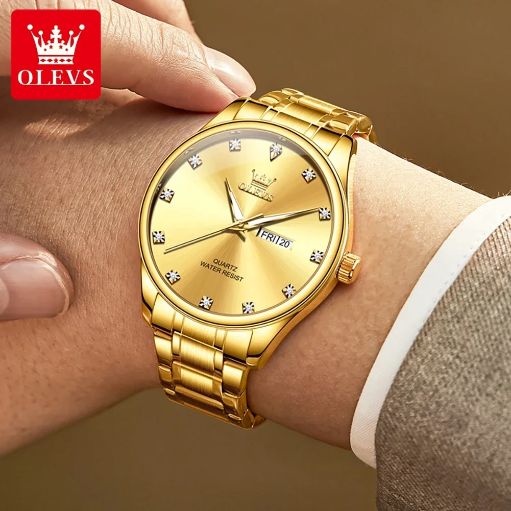 OLEVS-Montre à quartz étanche pour homme, marque de luxe, calendrier touristique, classique, originale, mode, affaires, 3612