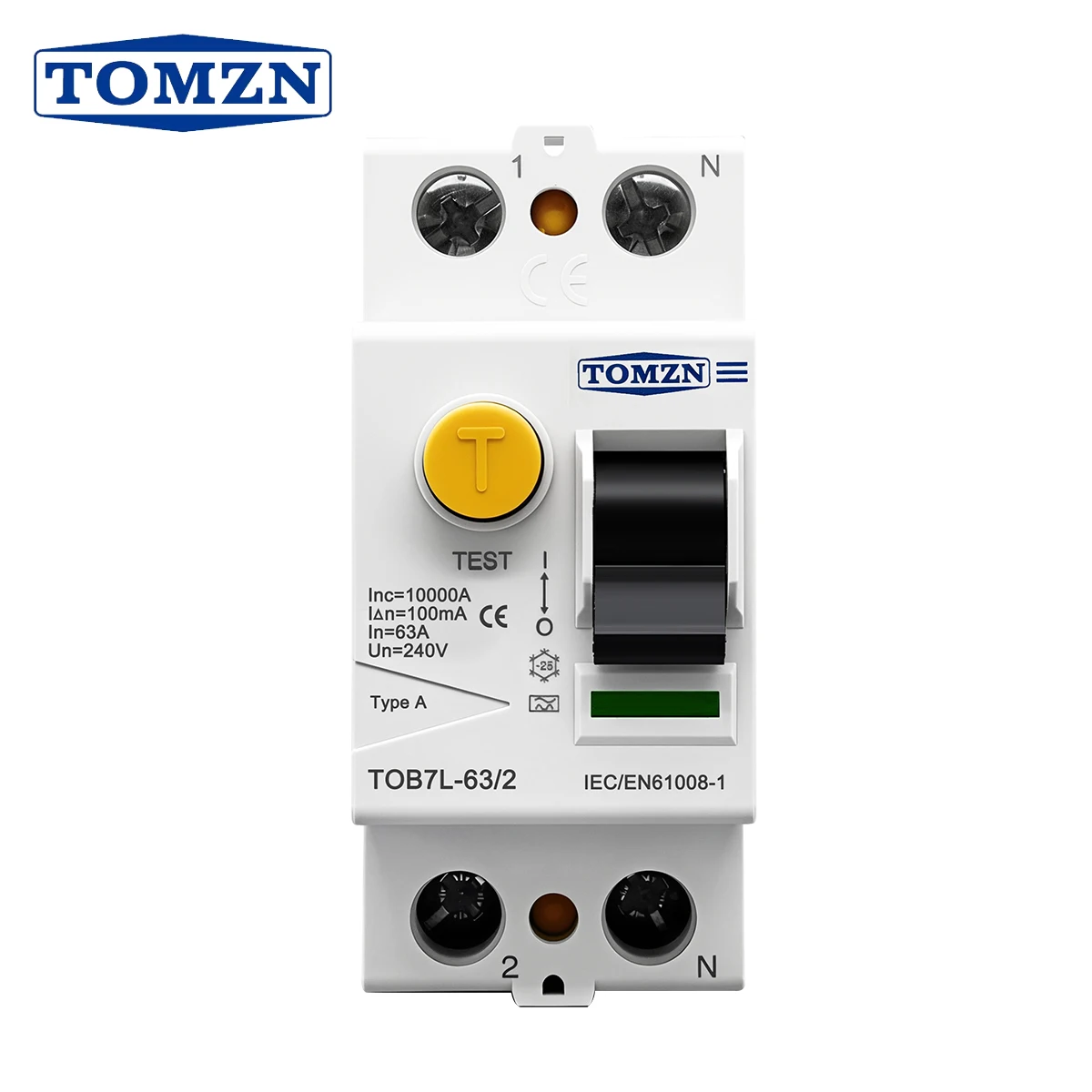 Disjoncteur à courant résiduel électromagnétique AC Type A Type F Type B type 2P 4P 63A 30mA 100mA 300mA RCCB pour salle de douche