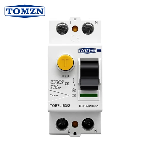 Disyuntor de corriente Residual electromagnética AC tipo A tipo F tipo B tipo 2P 4P 63A 30mA 100mA 300mA RCCB para cuarto de ducha