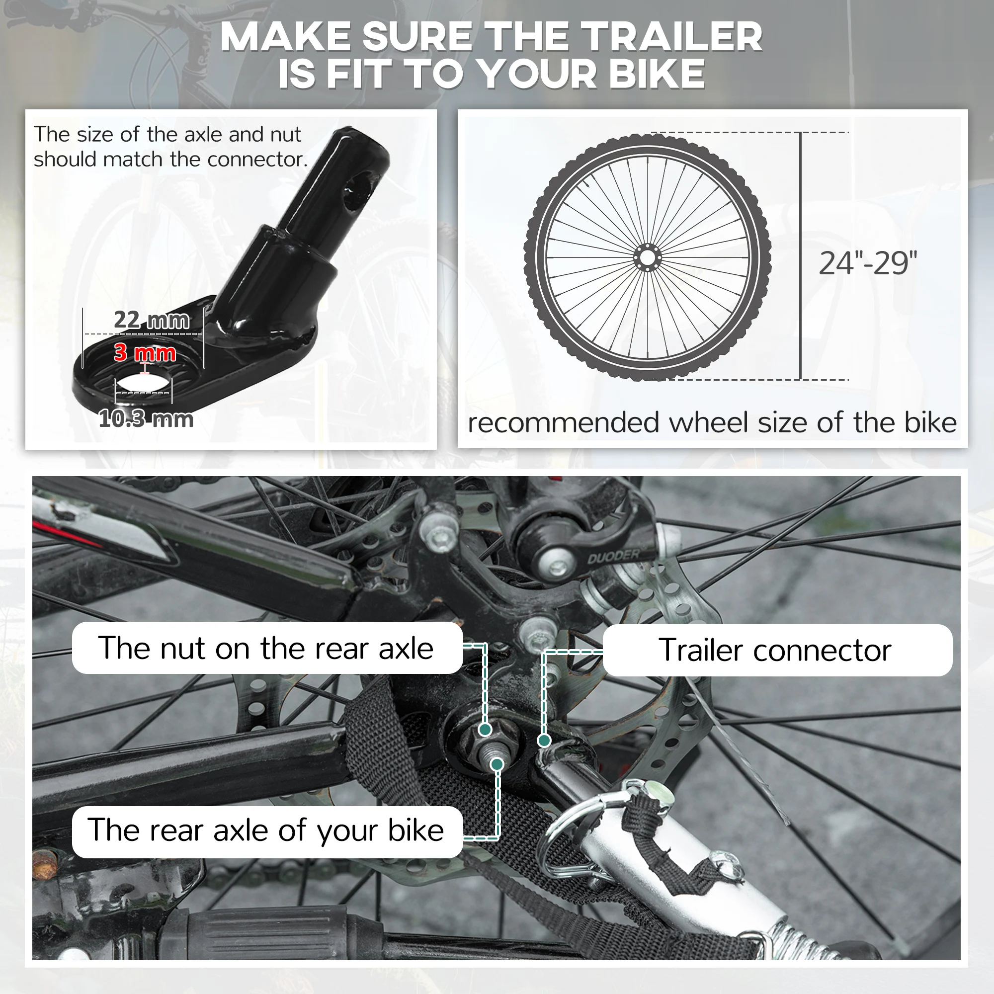 HOMCOM 2 Seat Bike Trailer with 5 Point Harness, for 18+ Months