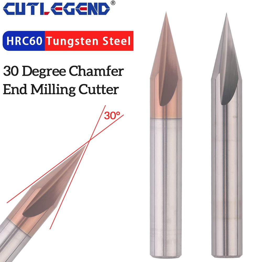 

Chamfer Milling Cutter 30 Degree 2 3 Flutes Carbide Corner Countersink Chamfering Mill Deburring 4 6 8 10mm Edges V Grove Router