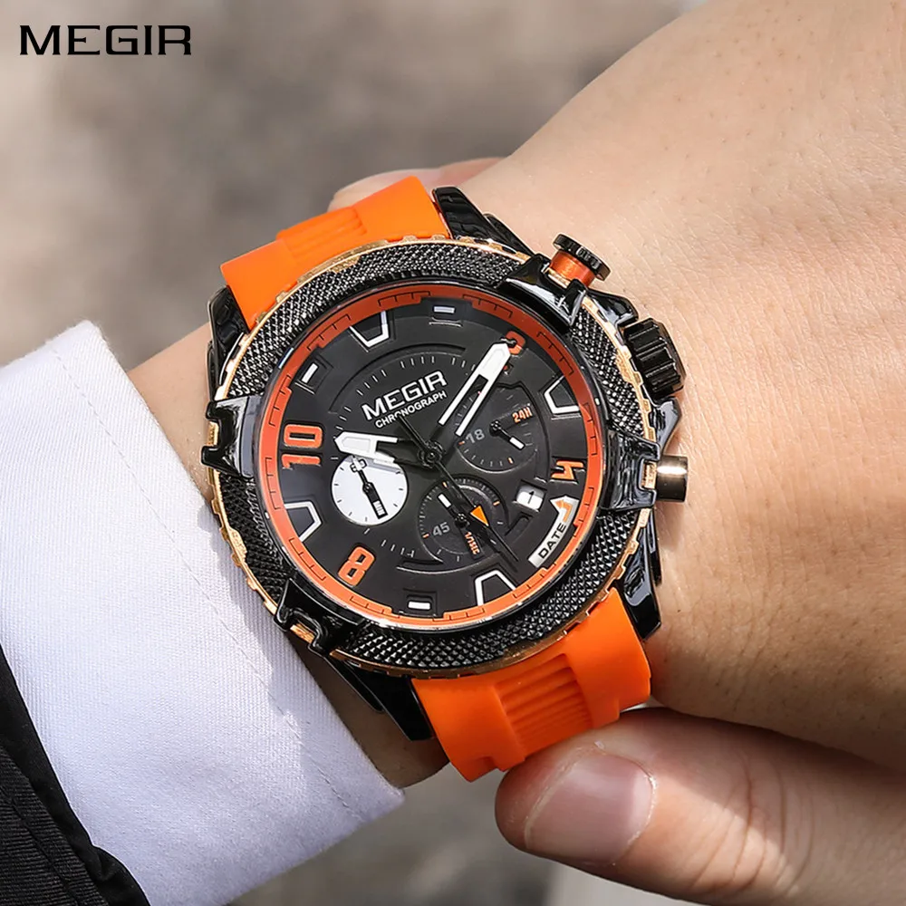 

MEGIR Luxury Men's Watches Fashion Sport Quartz Watch Waterproof Date Chronograph Military Wristwatches Clock Reloj Hombre 2200