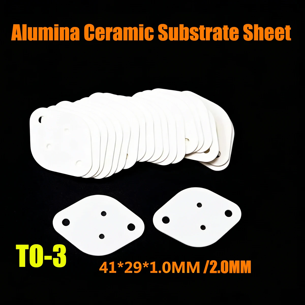Ceramic Sheet TO-3 (41x29x1mm/2mm Thick) High Thermal Conductivity Elliptical Alumina Ceramic Sheet