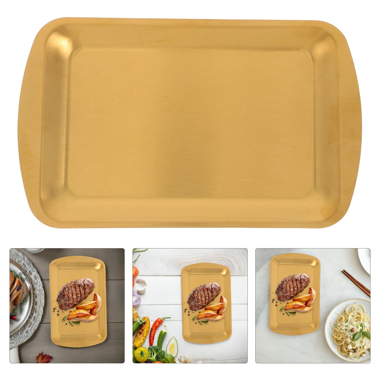 

Stainless Steel Rectangular Flat Bottom Grilling Sushi Snacks Party Buffet Family Restaurant Use Easy Clean
