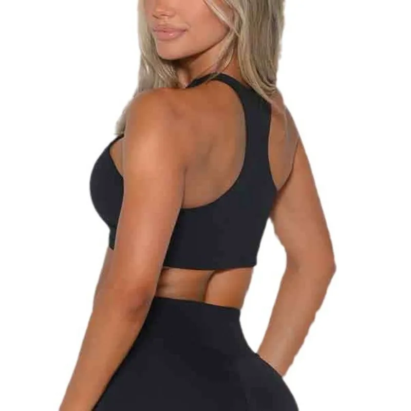Sports Bra for Outdoor Running, Fitness Vest, Sexy Hanging Neck Cross, High-end Top