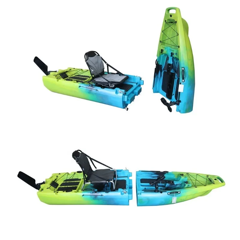 9.5Ft High Density Polyethylene Modular 1 Person Fishing Propeller Fin Pedal Drive Kayak/Canoe Removable