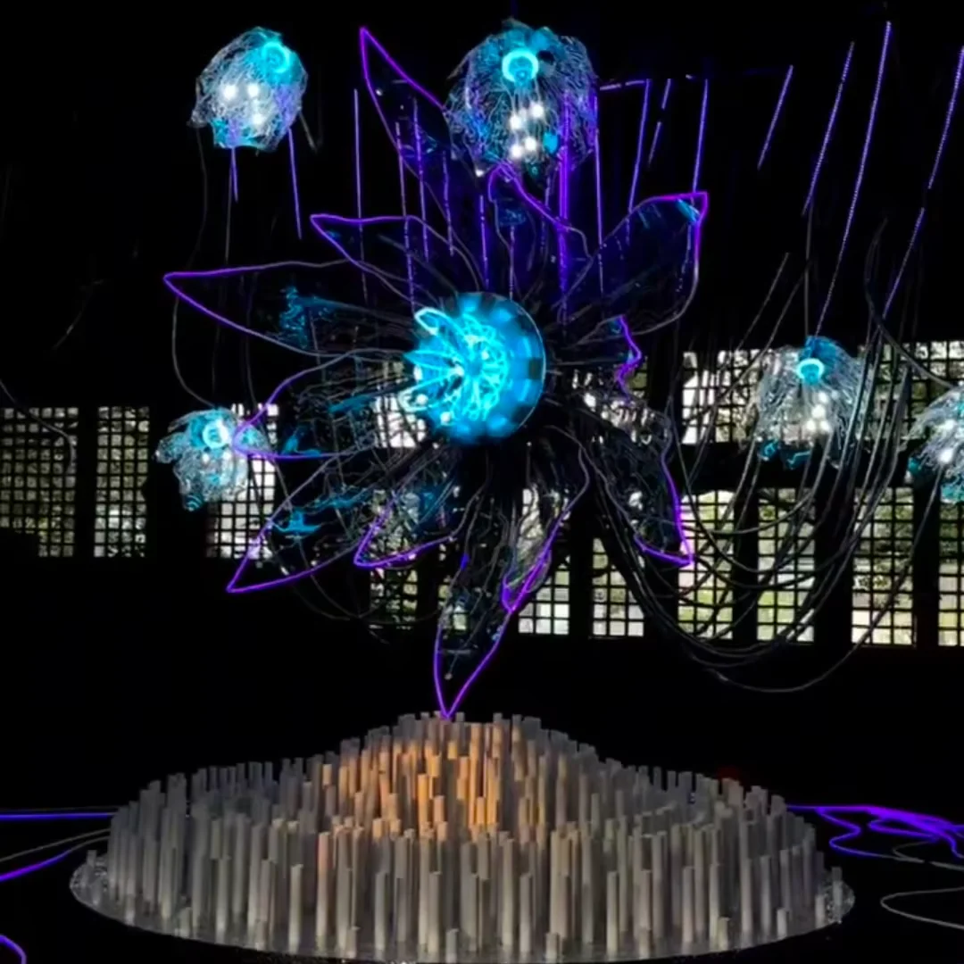 so-Outdoor Large Flower Lights Can Automatically Open and Close Can Automatically Adjust the Color of the Light!