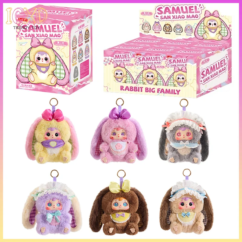 

Аутентичные игрушки Samuel Blind Box, серия плюшевых игрушек второго поколения из плюшевой фигурки семейного кролика на подкладке