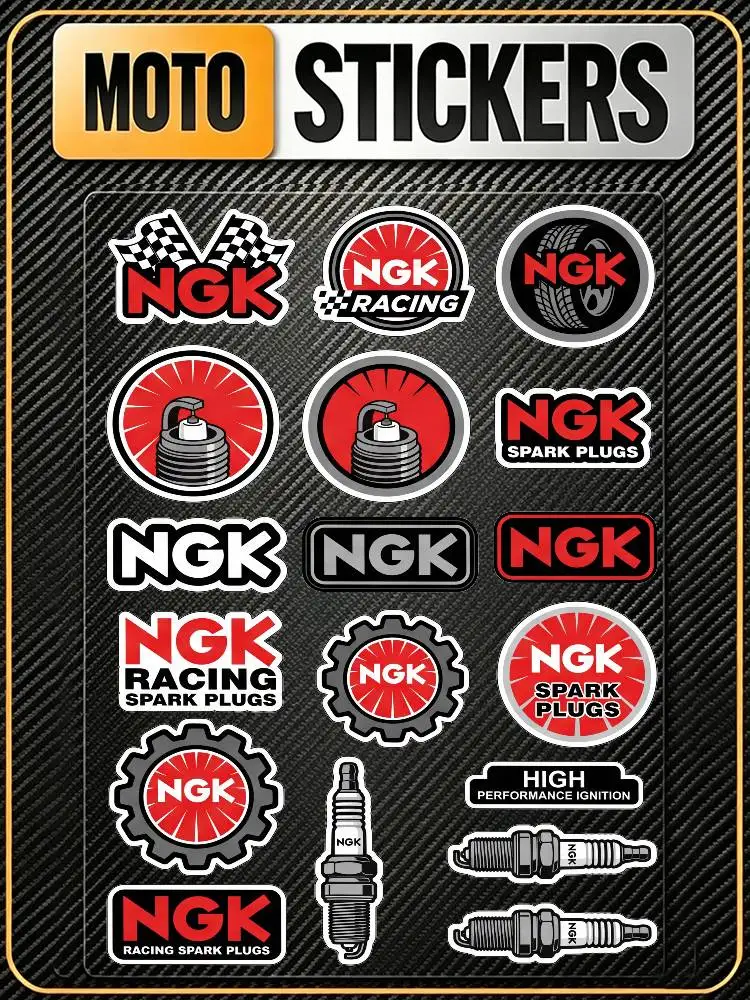FOR NGK SPARK PLUGS All Purpose Reflective Waterproof Scratch Blocker Decal Car Bike Helmet Cup Refrigerator Decorative Stickers