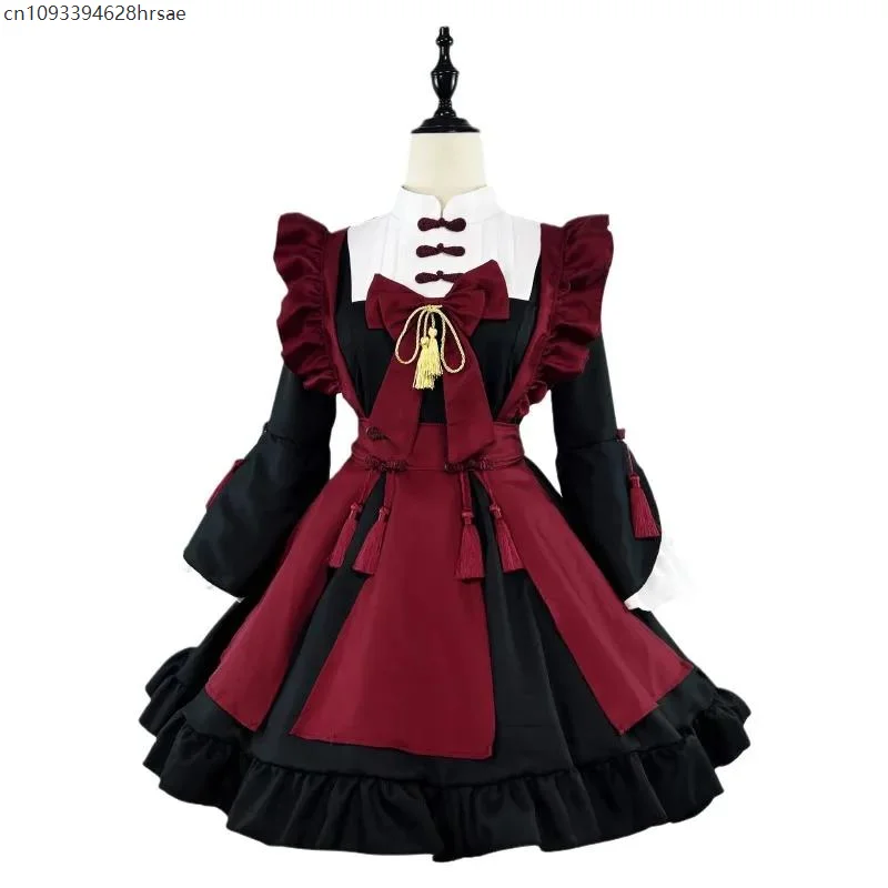 Gótico empregada diabo cosplay trajes feminino plus size halloween doce lolita gato menina coelho festa vestido de princesa novo
