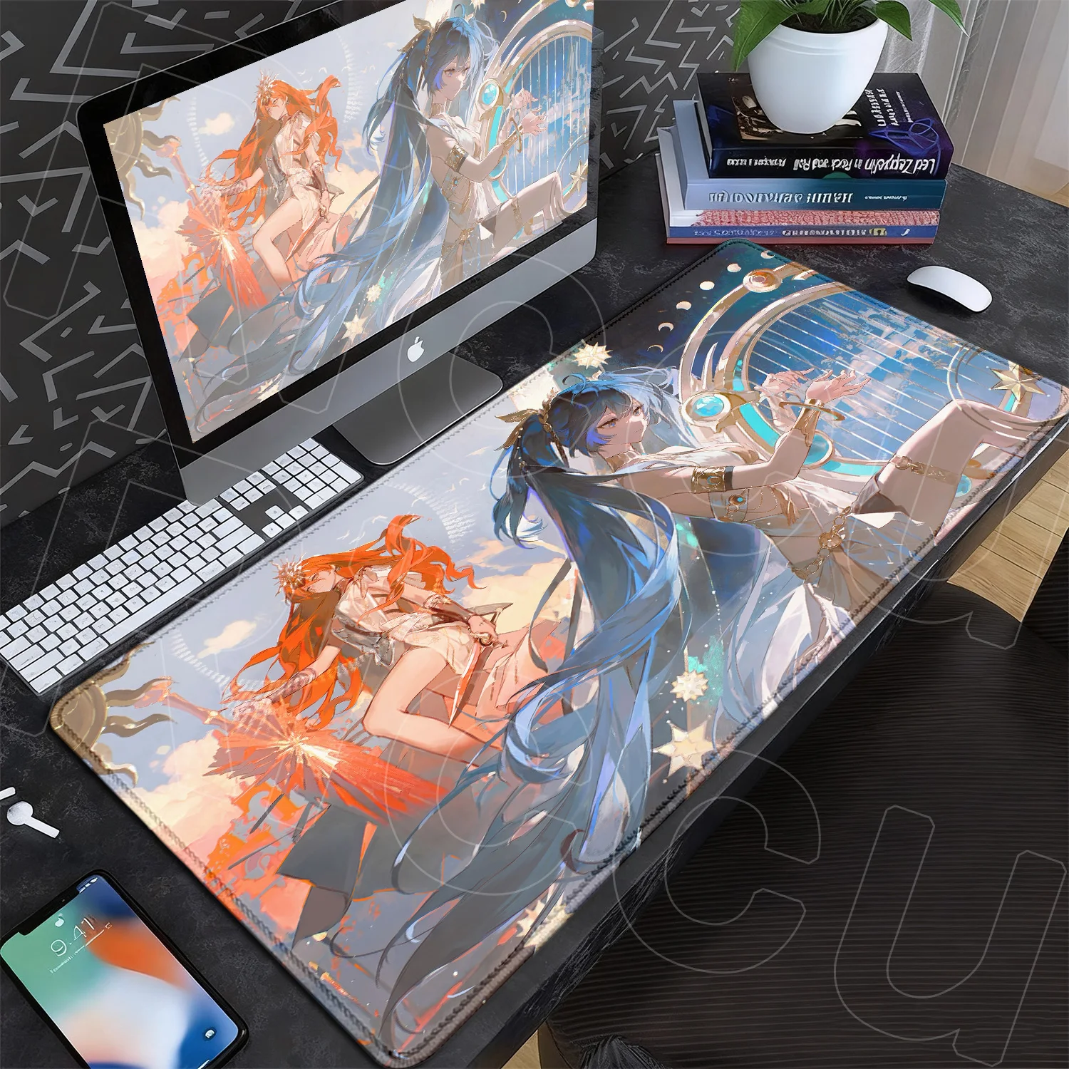 PC Laptop HD Mousepad Gaming Computer Gamer Tastaturmatte Gummi-Mauspad XXL Großes Wuthering Waves IUNO Mauspad PC-Zubehör – Detail 6