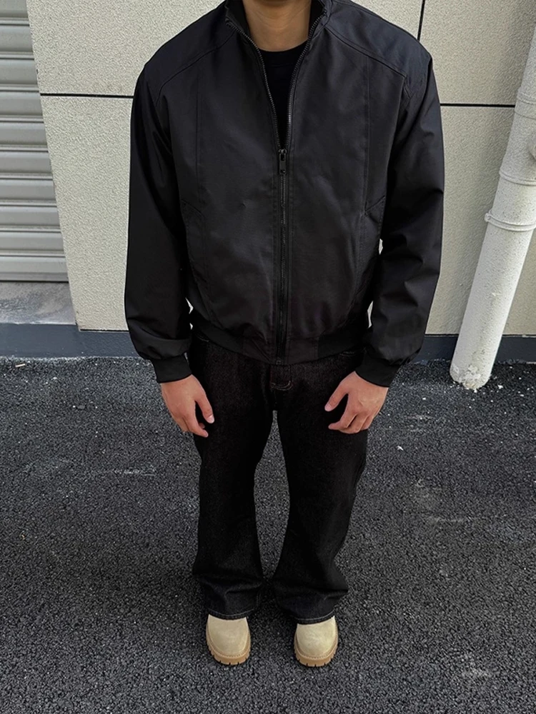 Or da uomo Colletto alla coreana Jaet Capispalla a prova di T Autunno Faion Gioventù Casual Vestibilità ampia Facile da pulire Cerniera durevole