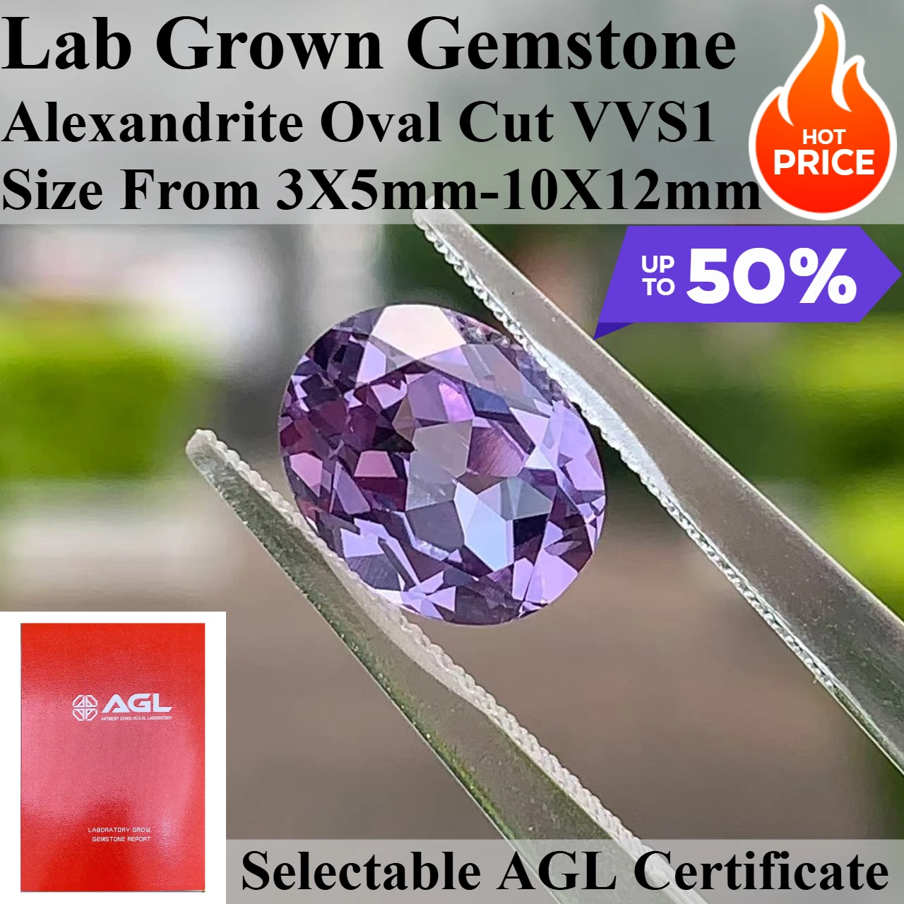 Alexandrite Oval Shape High Quality Lab Grown Gemstone for DIY Advanced Jewelry Making Materials Selectable Certificate