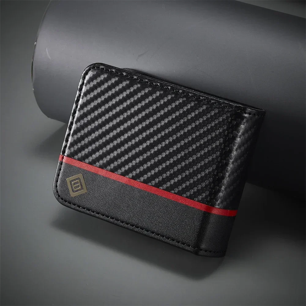 Carbon Fiber PU Leder Abdeckung Für Samsung Galaxy Z Flip 7 fe 6 5 4 3 Flip7 Flip6 Flip5 5G Telefon Fall Brieftasche mit Kartenhalter