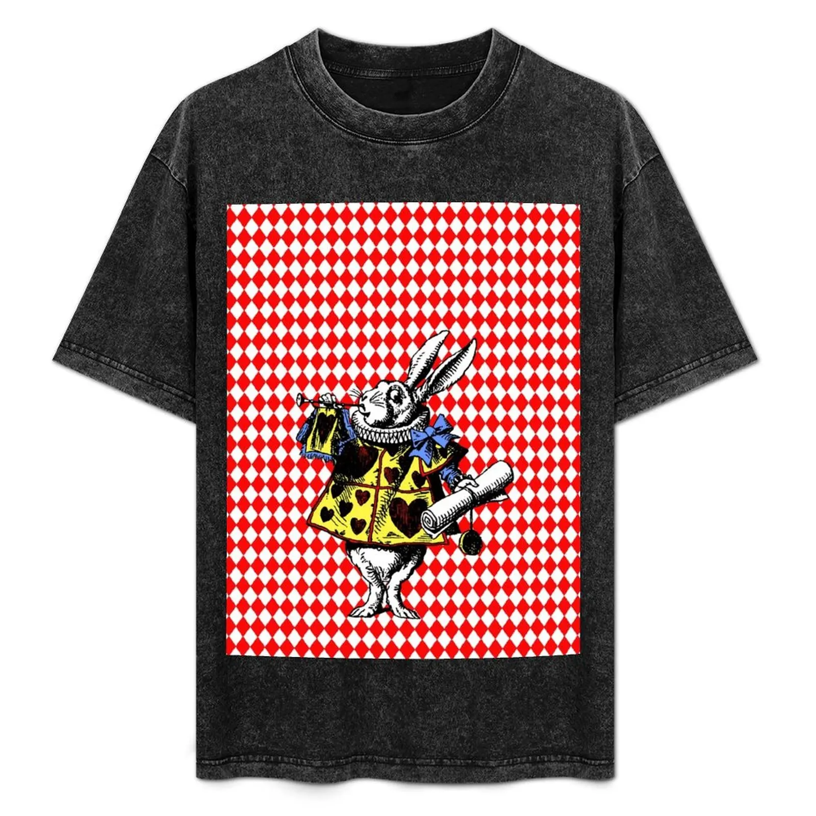

White Rabbit I Red, Yellow, Blue T-Shirt Basic Solid Color Short Sleeve T-Shirt
