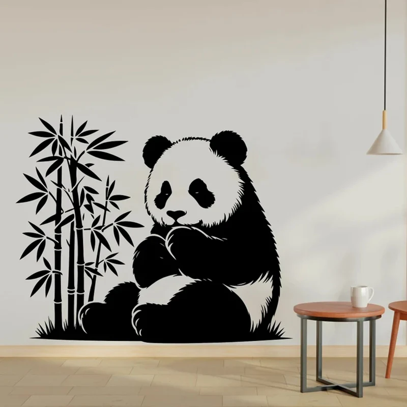 Panda Wall Decal Panda Head Bamboo Wall Sticker Panda Room Wall Decor Animals Stickers Vinyl Kids Room Decoration Mural S304