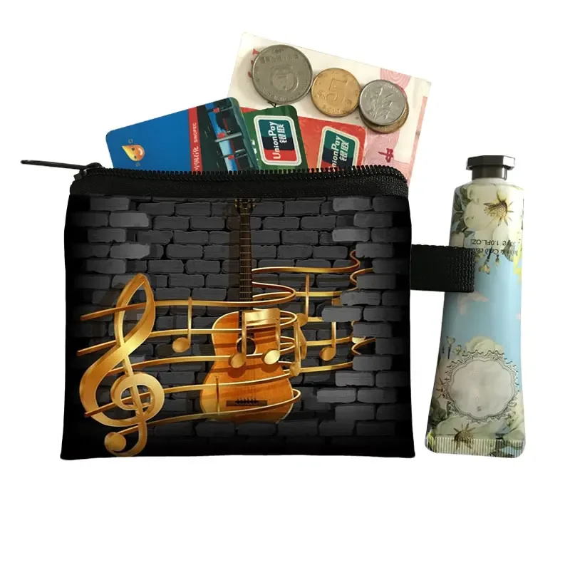 Hot Sale Music Note Coin Purse Women Piano Guitar Wallet Money Bag Girls Purses Small Clutch  Credit Card Keys Holder Bags Gift