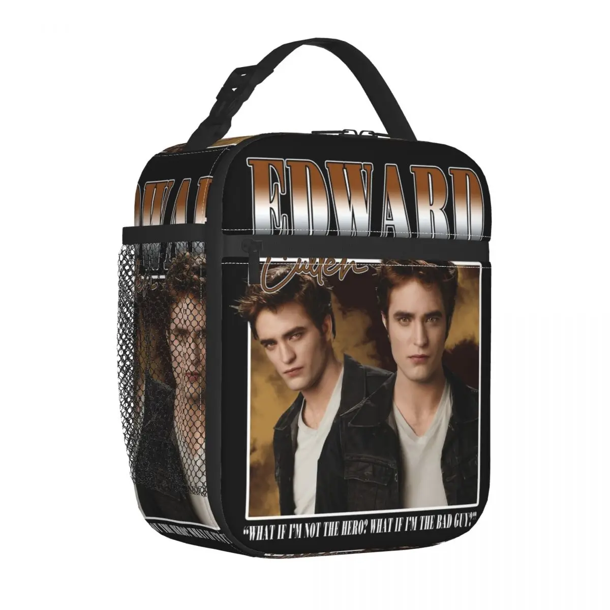 

Edward Cullen Twilight Saga Robert Pattinson Movie Insulated Lunch Bags Thermal Lunch Container Large Tote Lunch Box Food Bag