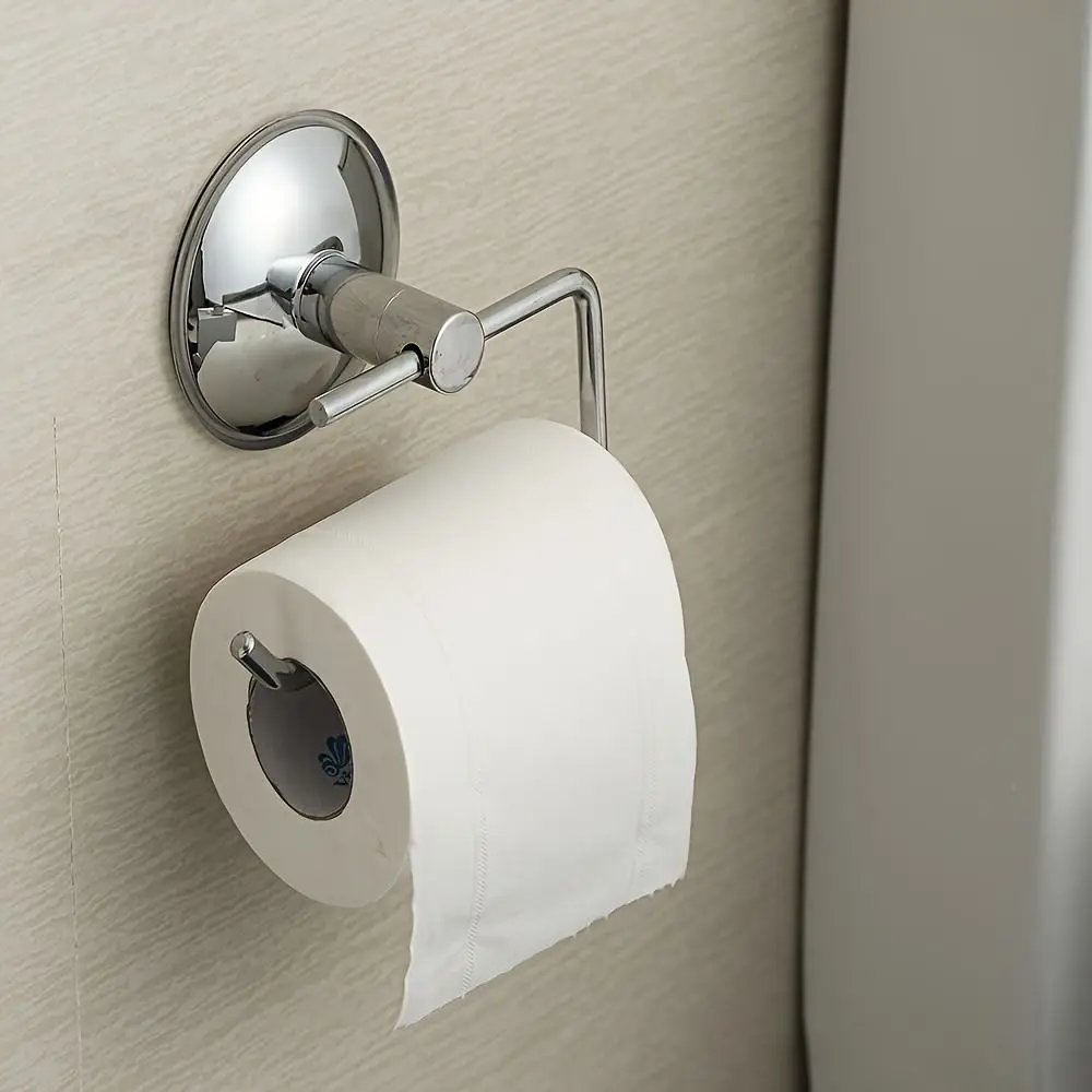 

Серебристый держатель для рулонной бумаги на присоске, нержавеющий, прочный, для туалетной бумаги, из нержавеющей стали, компактный, вешалка для полотенец, для отелей