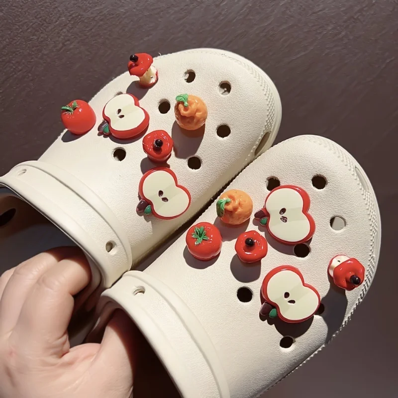 Summer JIBBITZ Apple Shoe Charms Diy Hole Shoes Detachable Accessories Advanced Fruit Best Xmas Party Gifts Favors