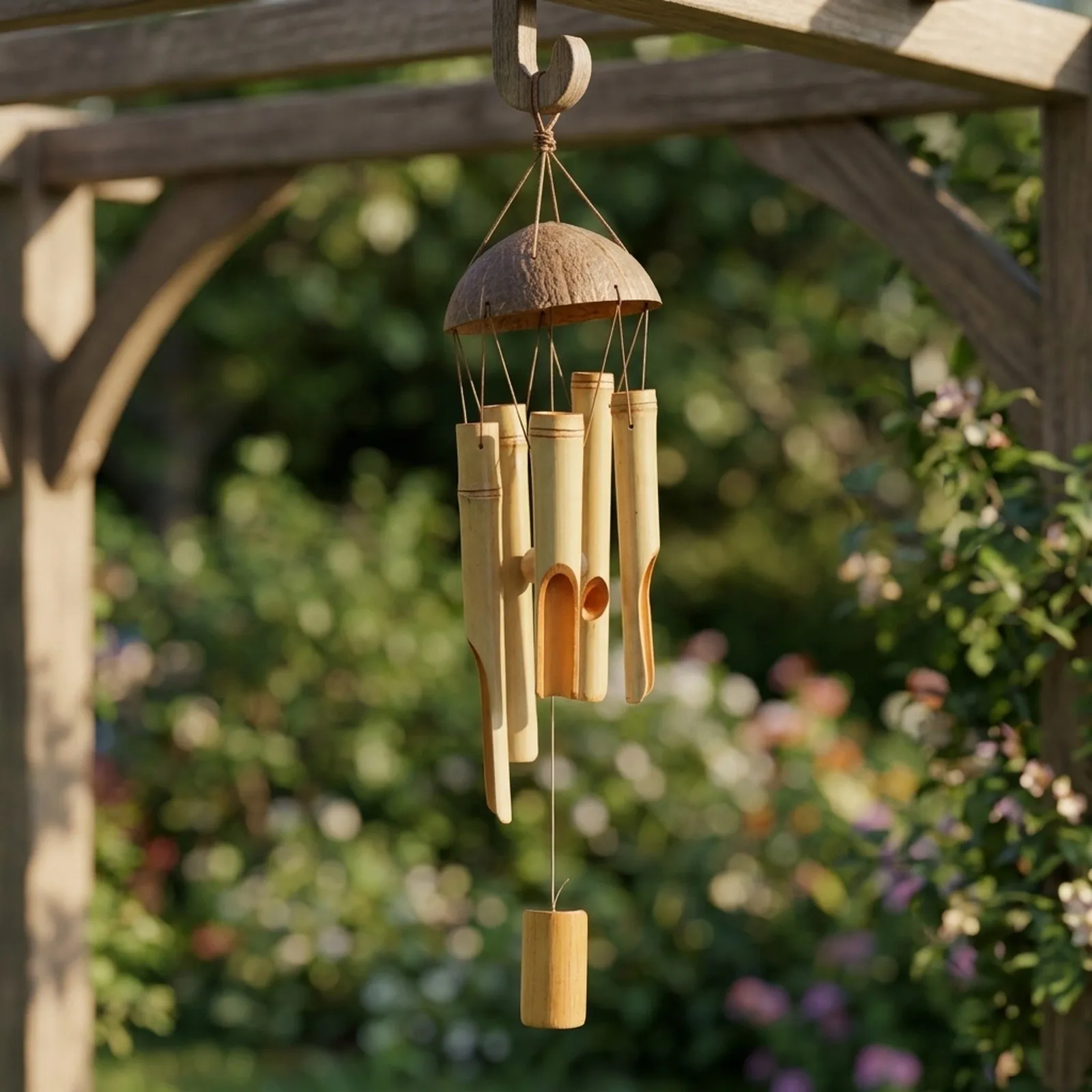 25-Inch Wind Chimes Handmade with and Metal for Deep Tone Soundscapes in Gardens Patios Balconies or Living Rooms