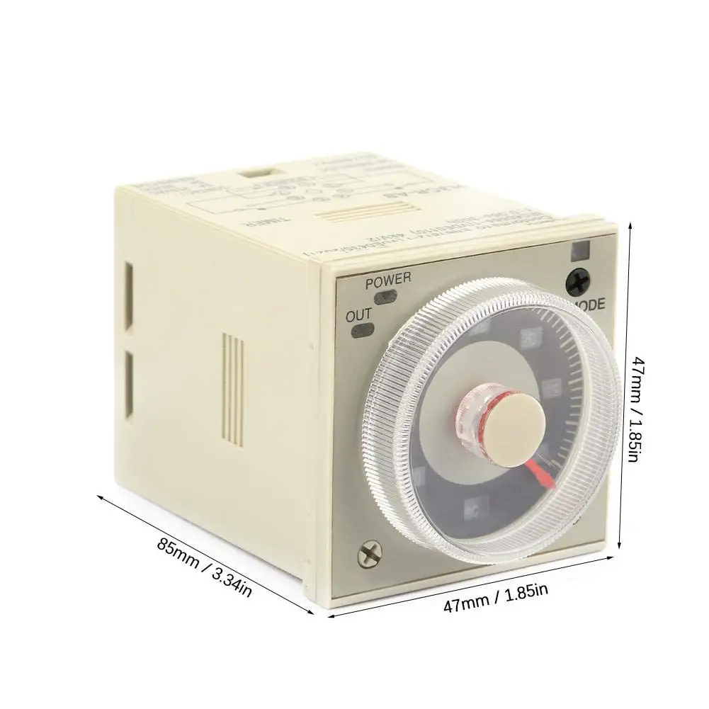 

Time Relay H3CR-A8 Delay Relay Adjustable 1.2 Seconds to 300 Hours Knob Control Time Relay 8 Pin AC100-240V