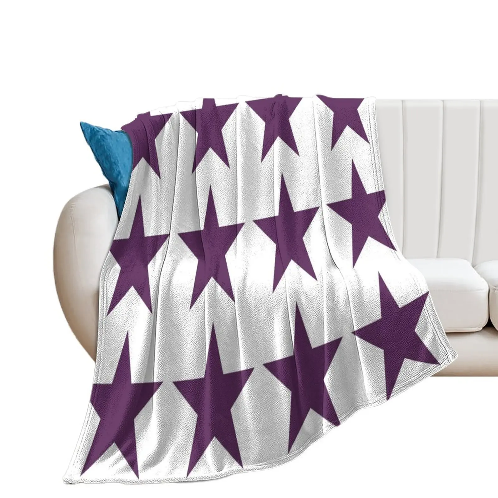 Große Aubergine lila und weiße Sterne werfen Decke für Schlafs ofa Plaid decken für Bett dekorative Betten Decken