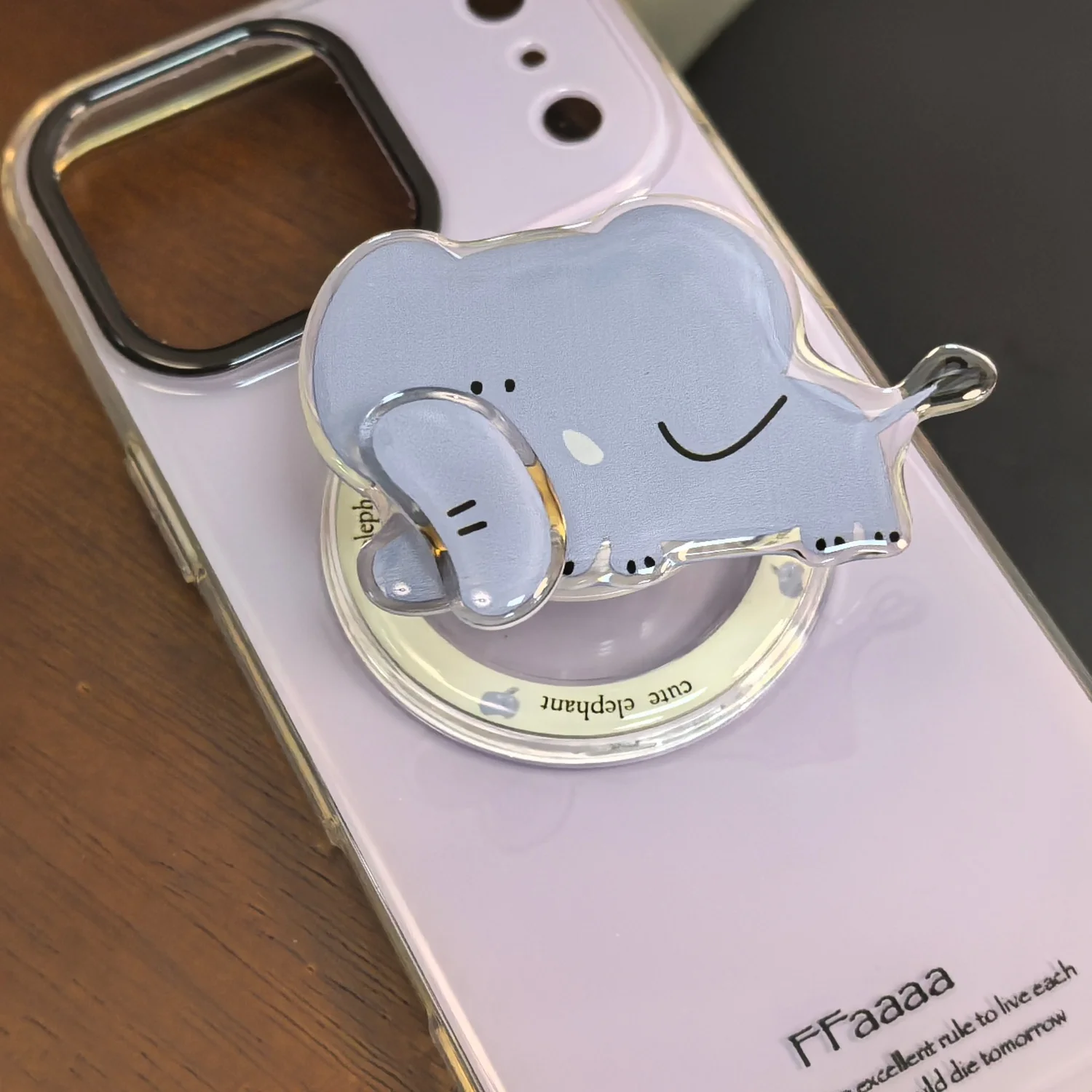 

Cute Elephant Phone Holder For iPhone 16 15 Samsung Magnetic Airbag Grip Stand Collapsible Bracket Rotatable Support