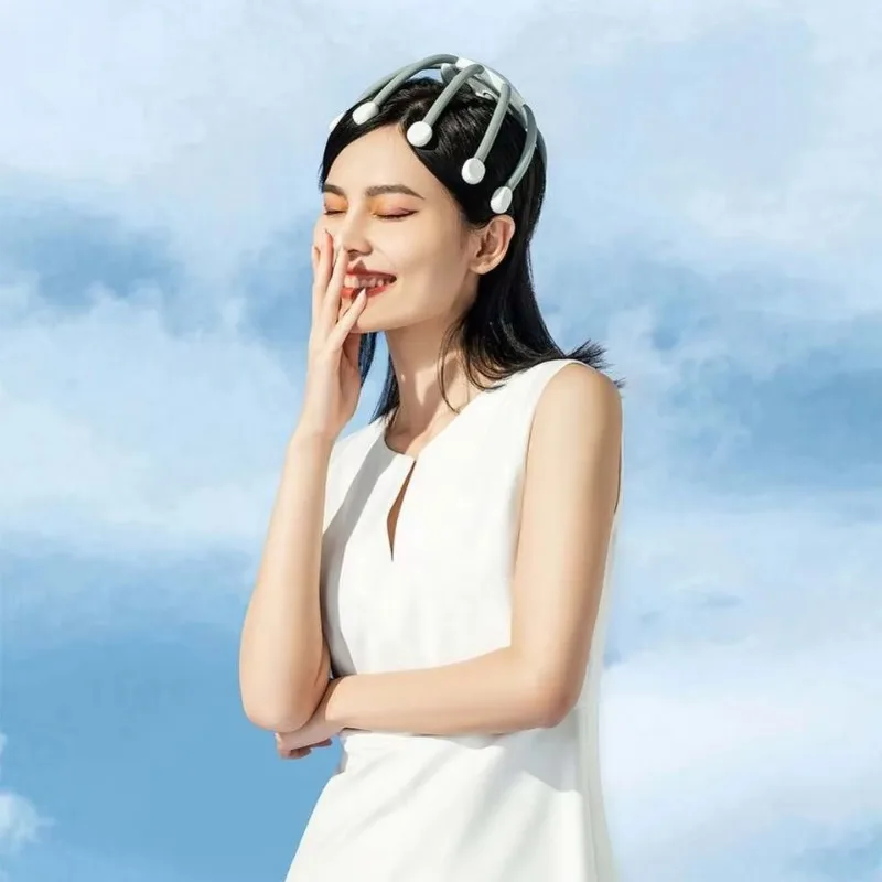 

360-градусный вибрирующий 10 силиконовых пальцев, электрический массажер для кожи головы с когтями осьминога, снятие стресса, машина для массажа головы