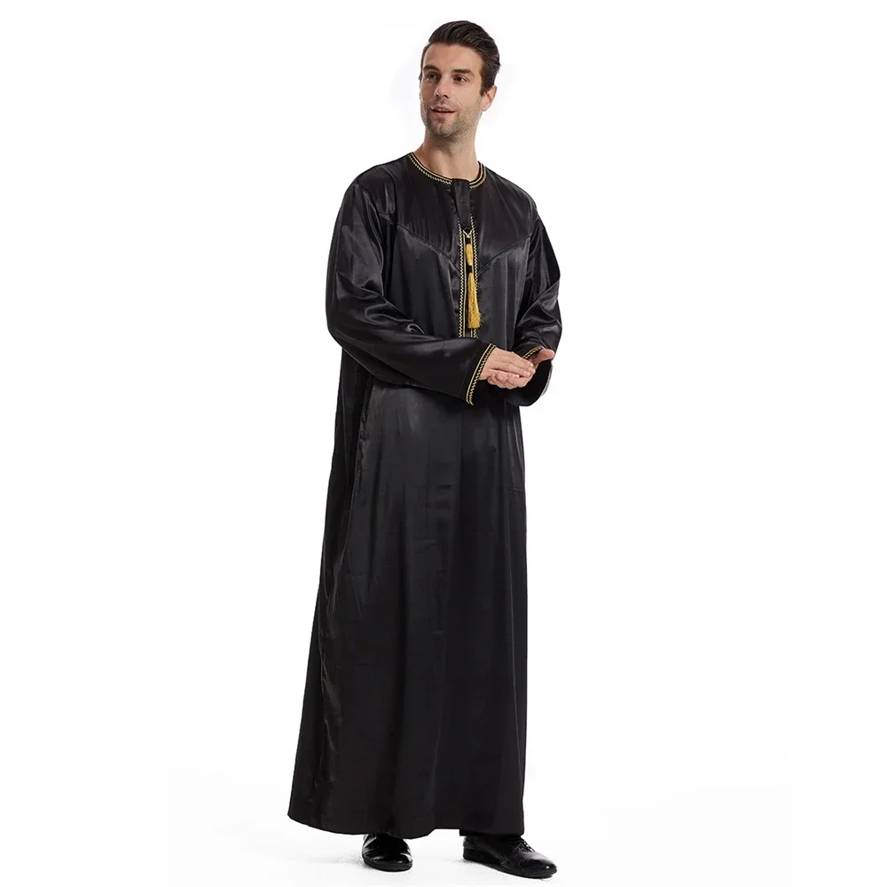 Eid Arabia Arabo Uomini Robe Nappa Jubba Thobe Abaya Musulmano Uomini Islamici Abito Dubai Turchia Thoube Dishdasha Djellaba Abaya Caftano