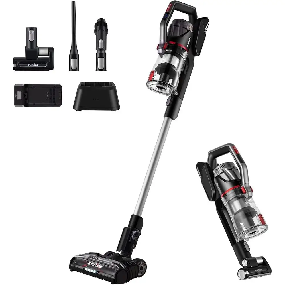 مكنسة كهربائية لاسلكية خفيفة الوزن 450 وات محرك BLDC LED المصابيح الأمامية فلتر HEPA أداة شعر الحيوانات الأليفة 120 دقيقة وقت التشغيل عصا يده