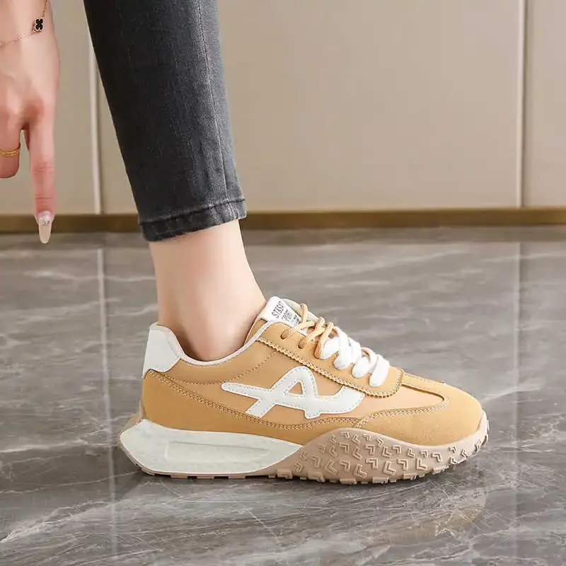 أحذية رياضية دائرية الأنف Ete أحذية رياضية لطيفة ذات قصة عالية أحذية رياضية طويلة للسيدات طقم رياضي كلاسيكي شعبي #4